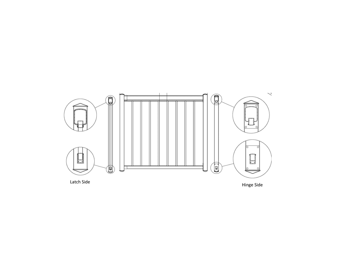 Aluminum Gate Package With 1.5" Wide Pickets - White
